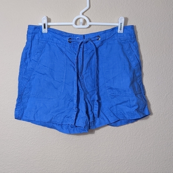 Linen Drawstring Comfy Casual Summer Shorts by Antibes Blanc - Picture 6 of 6